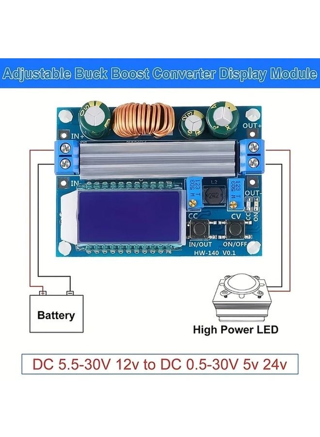 35W DC DC محول باك-بوست 5.5-30V إلى 0.5-30V مع شاشة LCD علبة معدنية 1 قطعة - Image 3