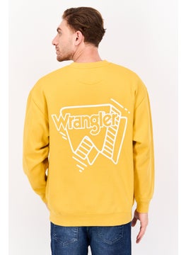 Wrangler Men Crew Neck Long Sleeve Graphic Sweatshirt, Yellow  - Image 3