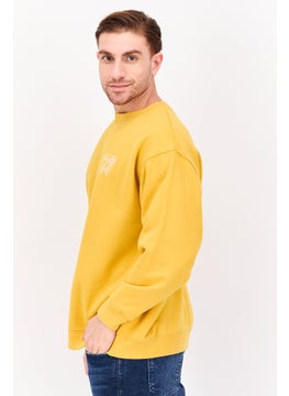 Wrangler Men Crew Neck Long Sleeve Graphic Sweatshirt, Yellow  - Image 2