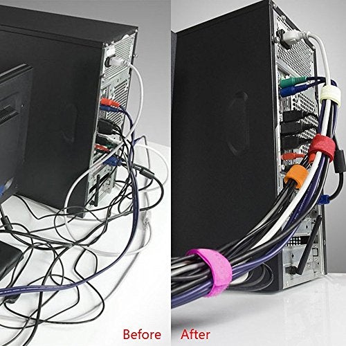Pasow 50pcs Cable Ties Reusable Fastening Wire Organizer Cord Rope Holder 7 Inch (Multi-Colour2) - Image 3