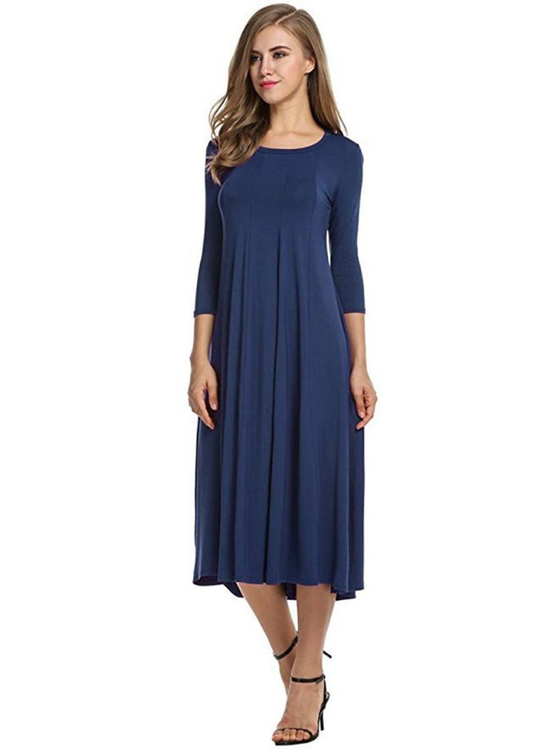 NIBEMINENT Women's Casual Loose Plain Long Dress  - Image 2