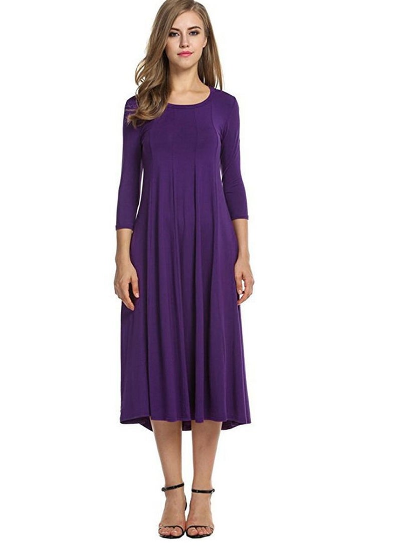 NIBEMINENT Women's Casual Loose Plain Long Dress  - Image 1