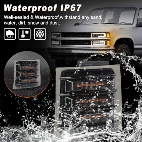 MOVOTOR LED Side Marker Lights with Amber Sequential Turn Signal Side Corner Lights Smoked Lens Compatible with 1994-1998 Chevy C/K 1500 2500 3500 Suburban Silverado Tahoe Yukon - Image 5
