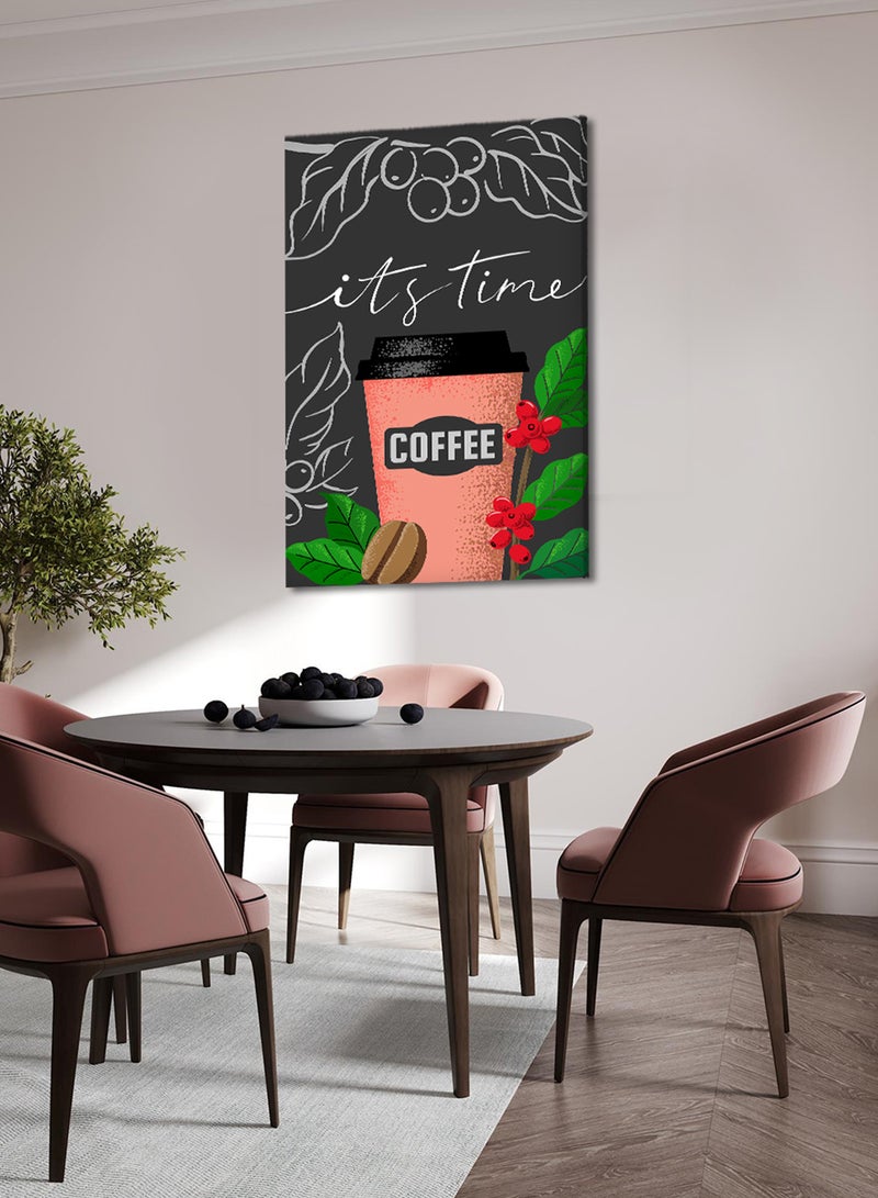 LOWHA Canvas Wall Art Stretched Over Wooden Frame with Paper Cup With Black Coffee Painting - Image 3