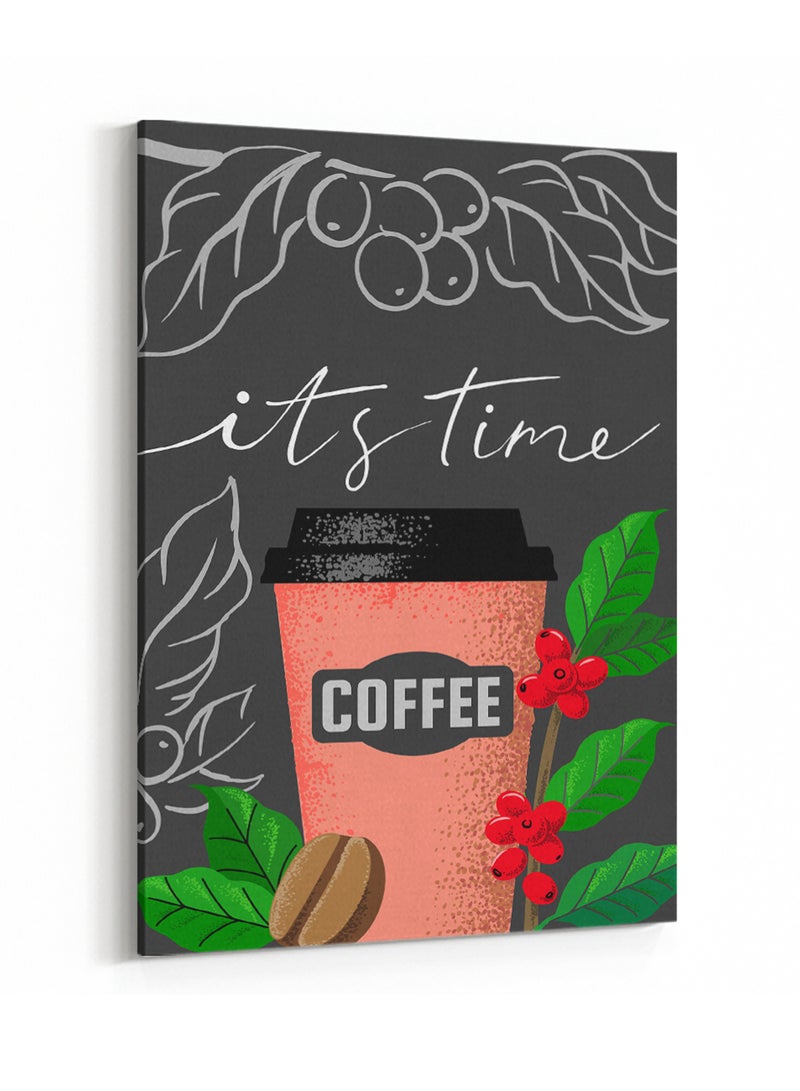 LOWHA Canvas Wall Art Stretched Over Wooden Frame with Paper Cup With Black Coffee Painting - Image 4