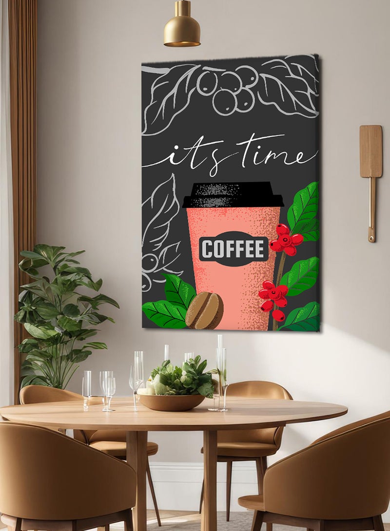 LOWHA Canvas Wall Art Stretched Over Wooden Frame with Paper Cup With Black Coffee Painting - Image 2