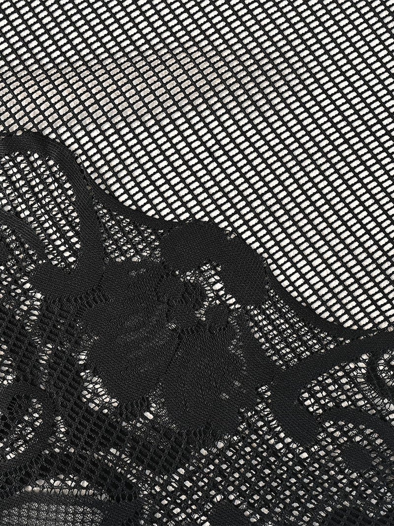 Jayla Black Semi-Sheer Floral Lace Curtain Swag for Kitchen Half Window Bathroom Decoration Rod Pocket,59 x 39 Inch, 1 Panel - Image 5