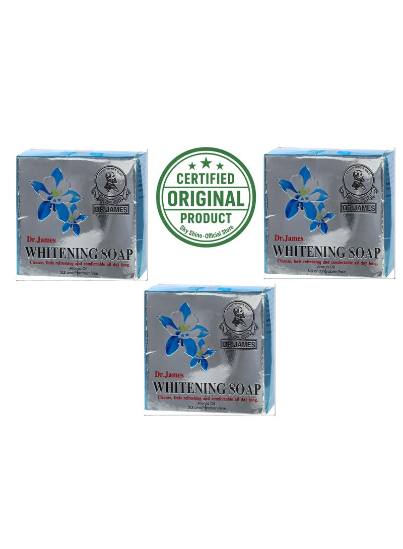 Dr. James Whitening Soap 80g Pack of 3 | Brightening Cleanse & Even Skin Tone Care - Image 1