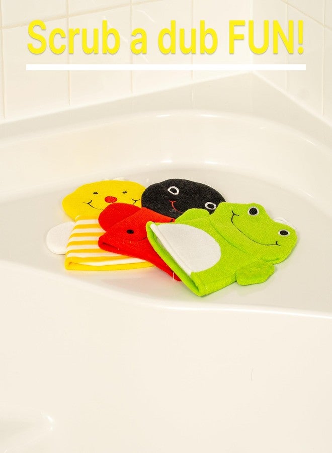Made Easy Kit Hand Puppet Bath Wash Mitt Towel with Animal Designs with Loofahs for Fun Interactive Bathing Time (Red Green Yellow (No Loofah)) - Image 5