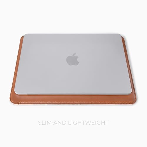 Comfyable Slim Laptop Sleeve 16 Inch Compatible for MacBook Pro M5 M4 M3 M2 Pro/Max 2026, Faux Leather Protective 16-in Mac Cover Case, Brown - Image 3