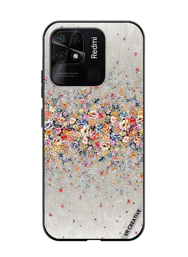 VR CREATIVE Protective Case Cover For Xiaomi Redmi 10C Digital Floral Garland Design Multicolour - Image 1
