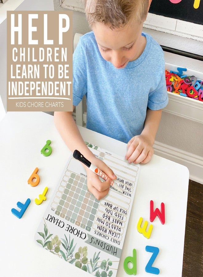 Hadley Designs 3 Greenery Dry Erase Chore Chart for Kids Multiple Kids - Kids Chore Chart Kids Chart, Chores Chart for Kids Multiple Kids, Magnetic Chore Chart for Kids, Chore Chart Adults, Chores Chart for Teens - Image 4