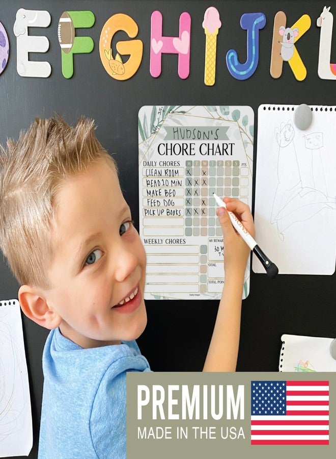 Hadley Designs 3 Greenery Dry Erase Chore Chart for Kids Multiple Kids - Kids Chore Chart Kids Chart, Chores Chart for Kids Multiple Kids, Magnetic Chore Chart for Kids, Chore Chart Adults, Chores Chart for Teens - Image 5