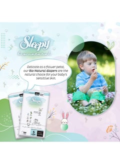 Sleepy Baby Dry Taped Diapers Bio Natural Premium Size 5 Diapers, 120 Count, 11-18Kg, Hypoallergenic, 3 X 40 Water Based, Almond Milk, Vegan, 100% Leakproof  - Image 2