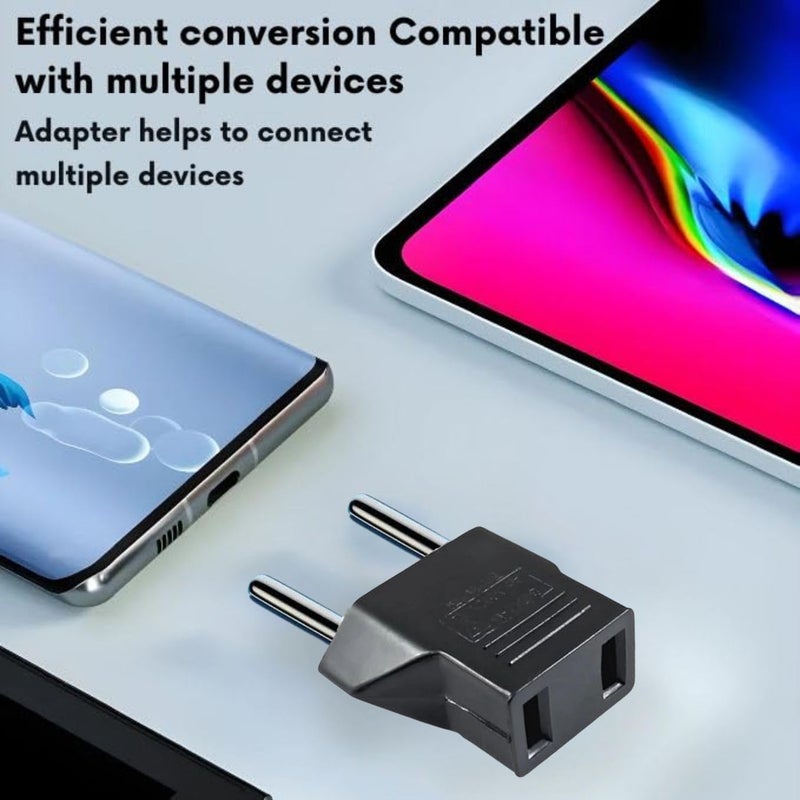 VAYINATO 2 Pin Plug Socket Adaptor Flat Plug China Thailand Europe Taiwan Japan Italy Korea and Indonesia to India by Petzlifeworld 5 PcsBlack - Image 4