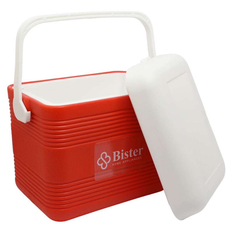 Bister Chiller Series 10 Liter Insulated Portable Cooler – Red/White, Heavy-Duty Handle, Extended Ice Retention, Ideal for Beach, Picnic, Camping, Tailgating & Boating, Made in Saudi Arabia - Image 3