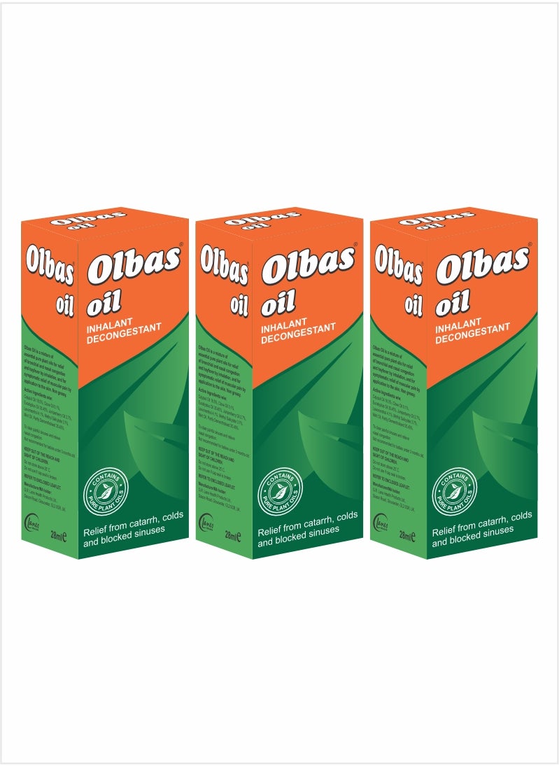 Olbas Oil - Olbas Oil Inhalant Decongestant 28ml Pack Of 3 - Image 1