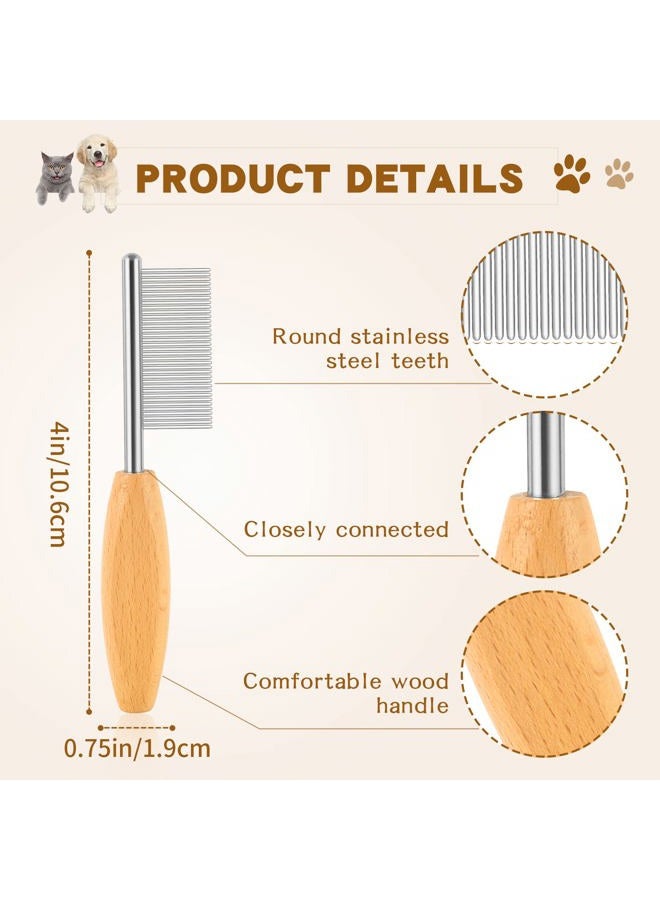 DLUGOPIS 4 In Face and Feet Comb Small Face And Finishing Comb Dog Grooming Combs Metal Pocket Comb Perfect For Small Pets Faces Matted Fur Knots Tangles - Image 2