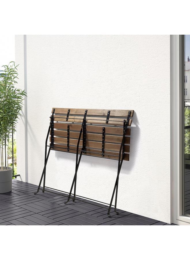 Zaboon Bench, outdoor, foldable black/light brown stained - Image 3