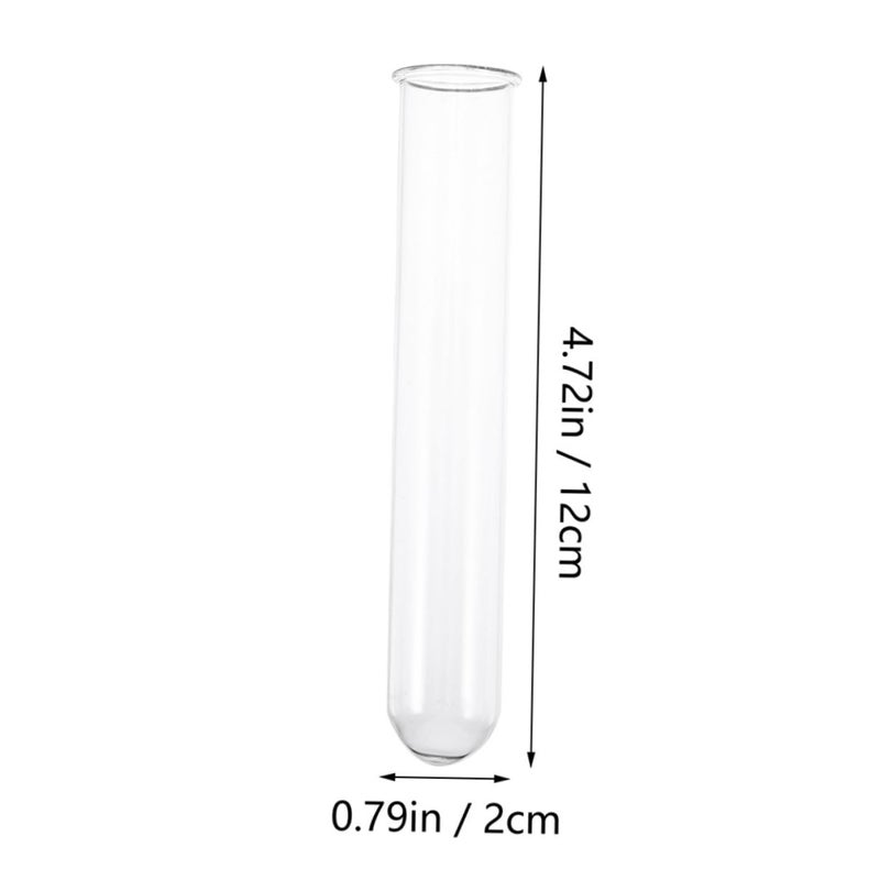Clear Glass Test Tubes 12x2x2cm Reusable Vials for Laboratory Plant Display Candy Storage - Image 3