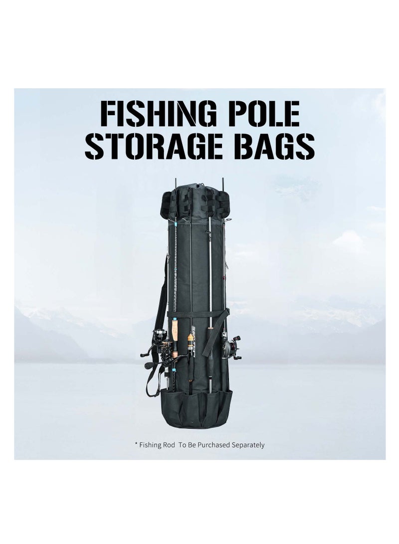 Generic Waterproof Folding Fishing Rod Bag Holds 5 Poles Large Capacity Organizer Ideal for Travel Fishing Gear Gifts for Fishermen  - Image 2