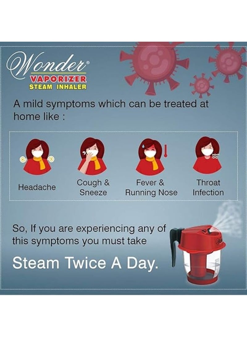 وندر جهاز بخار ساونا Wonder Steam Inhaler لإزالة الرؤوس السوداء وعلاج البرد والسعال وتجديد البشرة للحصول على بشرة شابة ويساعد في اضطرابات التنفس ومرطب للوجه - Image 4