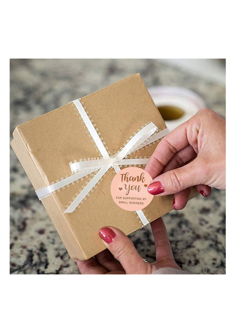 بريميفي 600 قطعة من ملصقات شكرًا لك باللون الذهبي الوردي مقاس 1.5 بوصة - Image 4