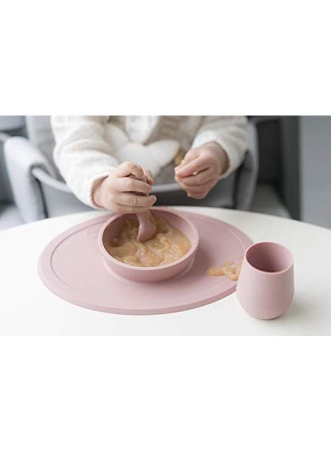 ازبيز ملعقة صغيرة مكونة من قطعتين بلون أحمر الخدود، ملاعق سيليكون بنسبة 100% لفطام الطفل بالإضافة إلى هريس صممه متخصص في تغذية الأطفال بعمر 4 أشهر إضافية - Image 3