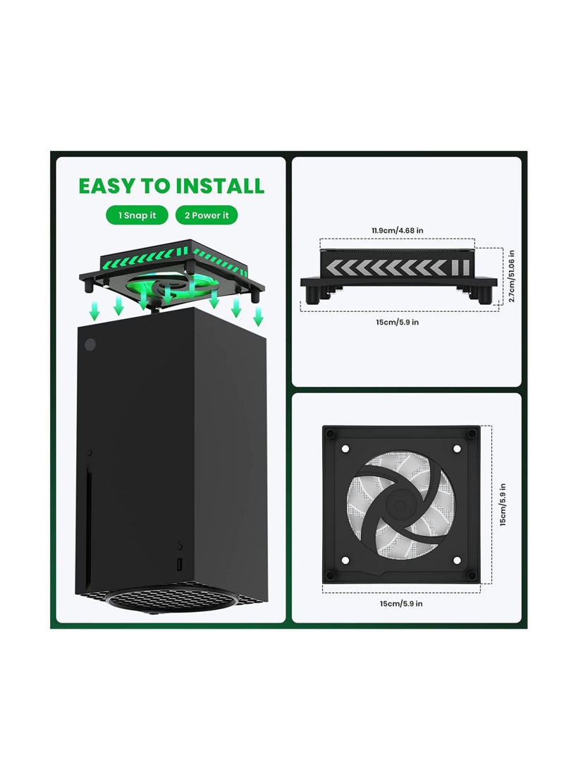 Captaintech Case Fan Cooling Fan Fit for Xbox Series X with Dust Filter Bracket RGB Lights Effect Low Noise Independent Touch Switch Reduce Main Engine Temperature - Image 2