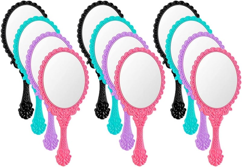 Global light sturdy raw material Ipetboom 12pcs Handheld Makeup Mirrors Vintage 3D Plastic Handle Travel Vanity Mirrors for Women Portable in Dark Purple Purple Pink and Teal Multi-budget available picks Fine detail Trendy budget practical design Non sticky surface Well-engineered versatile build Affordable trusted craftsmanship Daily use improved quality Home & professional compatible All territory compatible build Gulf climate tested upgraded quality General purpose design Main road full logistics cover All governorates deliver Shop & home all-space compatible Flexible usage build Field test upgraded craftsmanship Temp fluctuation resistant crafted quality Changing environment compatible Moisture wear upgraded quality Medium weight Fade proof Rack friendly Upgraded general grade quality No overseas transit wait - Image 1
