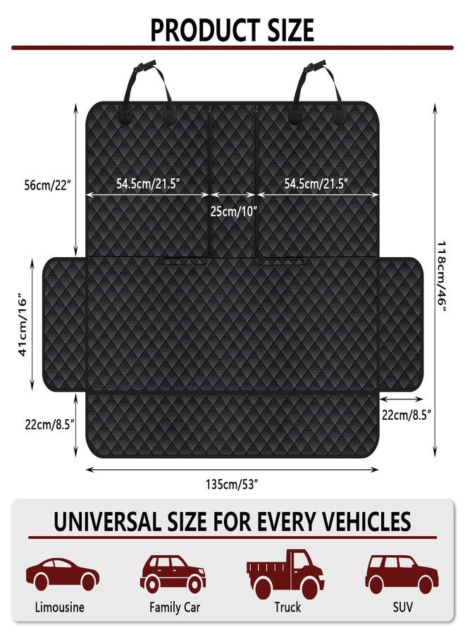 PLALEI Dog Car Seat Cover for Back Seat, Waterproof Back Seat Cover for Dogs, Scratchproof Bench Seat Cover, Backseat Protector Fits Middle Armrest, Portable Dog Hammock, Suitable for Cars SUVs Trucks - Image 2