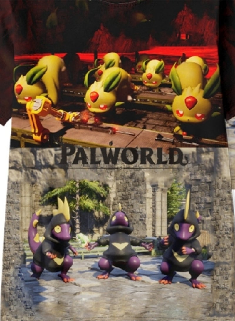 Palworld Phantom Beast Palu 3D digital printing adult and children summer short-sleeved T-shirt - Image 4