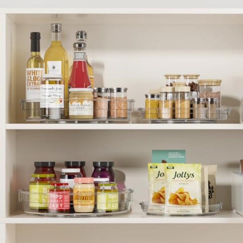 Lazy Susan Organizer Turntable for Cabinet, Pantry Organizers and Storage, Rotating Condiment Organizer for Kitchen, Table Top, Fridge, Countertop, Spice Organization, 9.25'' 10.6'' 12 - Image 3