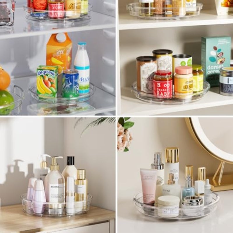 Lazy Susan Organizer Turntable for Cabinet, Pantry Organizers and Storage, Rotating Condiment Organizer for Kitchen, Table Top, Fridge, Countertop, Spice Organization, 9.25'' 10.6'' 12 - Image 5