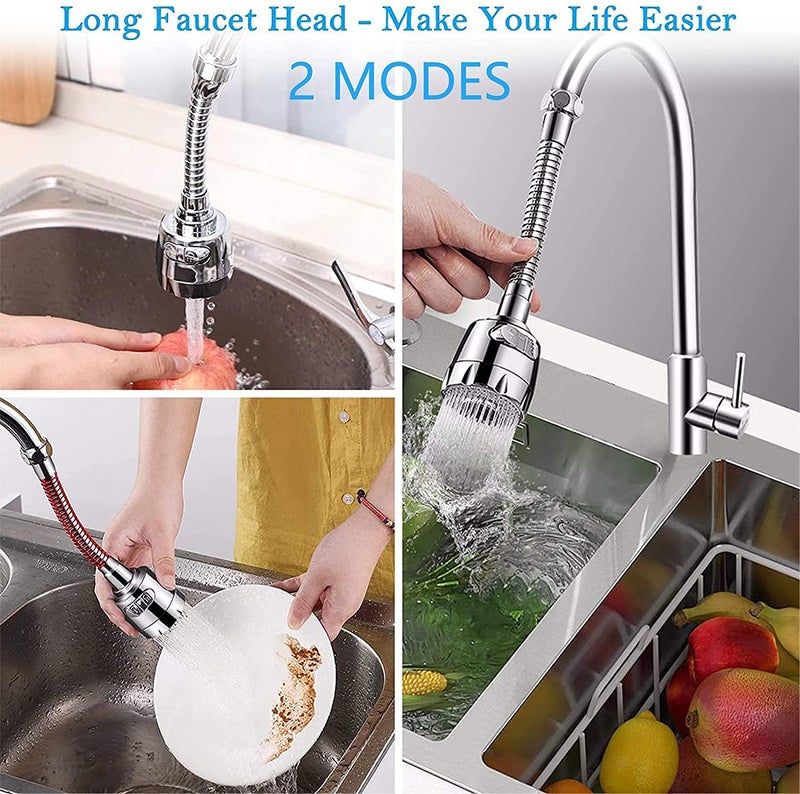 NAIDEV 1pack Kitchen Faucet Aerator Sink Tap Sprayer Head360 Degree Rotatable ABS AntiSplash Faucet Sprayer Head Replacement Flexible Faucet Sprayer Sink Nozzle Attachment with 2 Mode 1 1 - Image 3