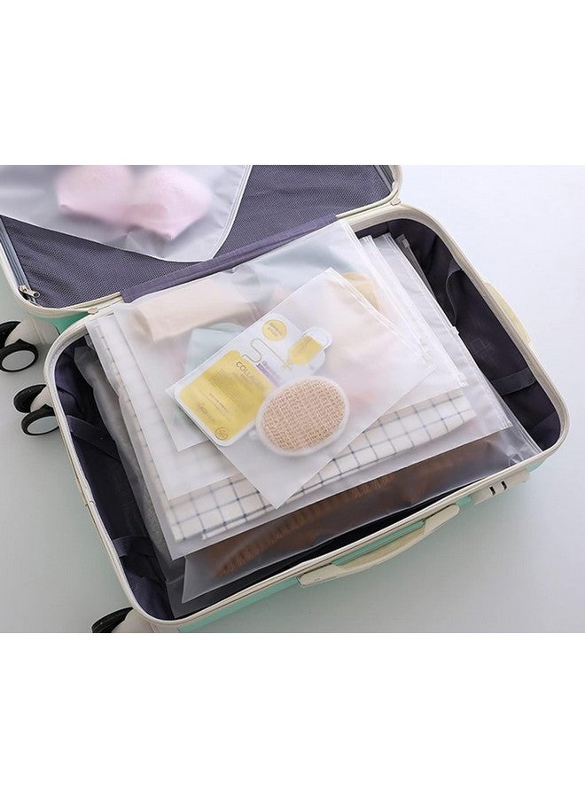 GREENTWISH Polyethylene Frosted Zipper Bag|Travel Bag For Shoes Cosmetics Jewellery Toiletries School Trip|Resealable|LDPE Zip Lock Space Saver Bags with Air Vent Hole (Pack of 30), Transparent - Image 4