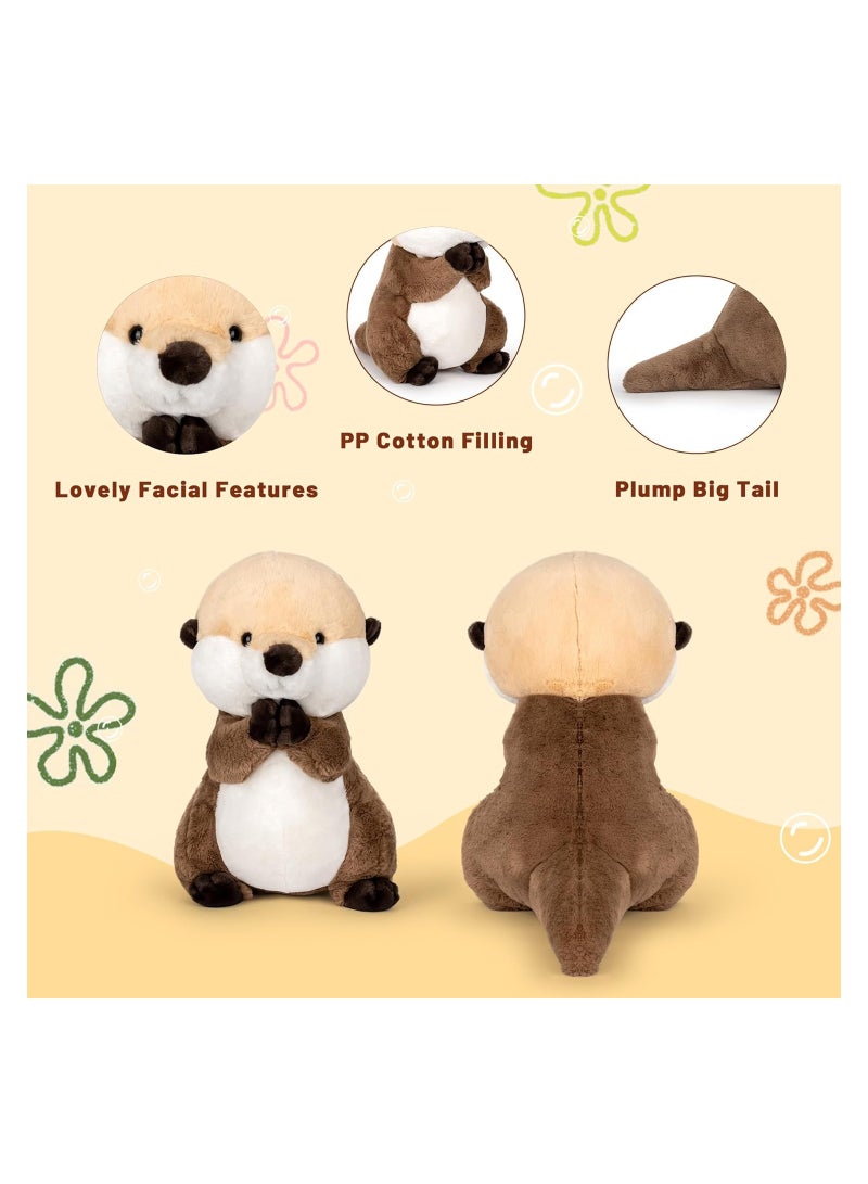 Zikra Plush Toy Otter Stuffed Animals Otter Plush Cute Sea Soft Otter Plushie Toy Christmas Birthday for Kids Children Girls Boys 25cm - Image 4