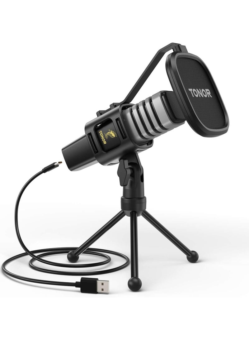 TONOR "Tonor TC30 USB Cardioid Condenser Microphone with Tripod and Pop Filter - Perfect for Gaming, Streaming, and Podcasting" - Image 1