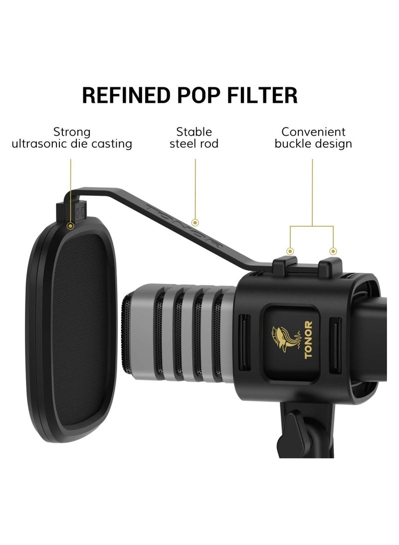 TONOR "Tonor TC30 USB Cardioid Condenser Microphone with Tripod and Pop Filter - Perfect for Gaming, Streaming, and Podcasting" - Image 5