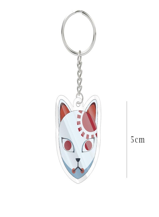 Careflection Acrylic Demon Slayer: Kimetsu no Yaiba Anime Mask Keychain Keyring Pendant Key chain, Multicolor - Image 3