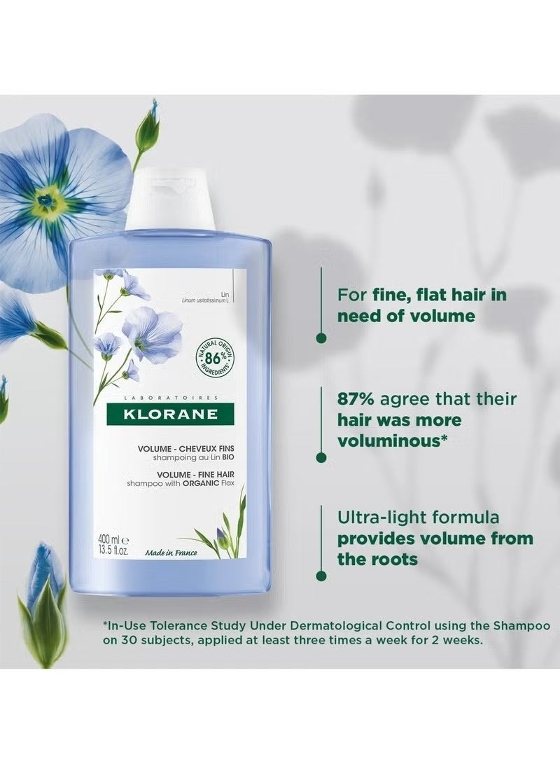 Klorane Volume - Fine Hair Shampoo with Organic Flax 400ml - Image 3