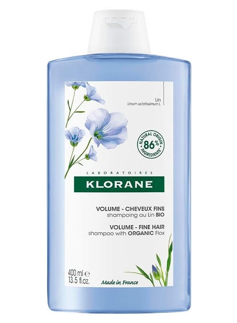 Klorane Volume - Fine Hair Shampoo with Organic Flax 400ml - Image 1