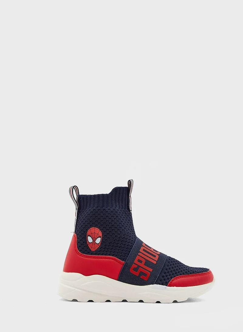 UrbanHaul Urban Haul X Warner Bros Spiderman Kids High Top Slip On Sneakers