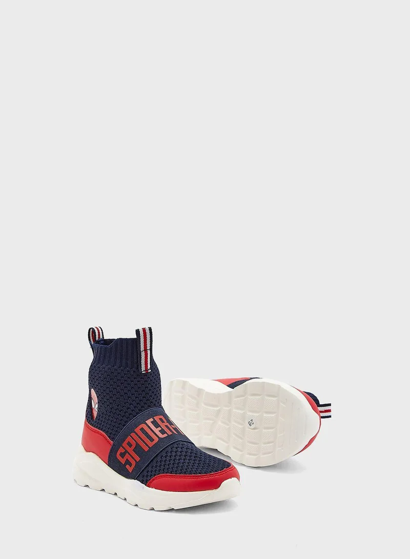 UrbanHaul Urban Haul X Warner Bros Spiderman Kids High Top Slip On Sneakers