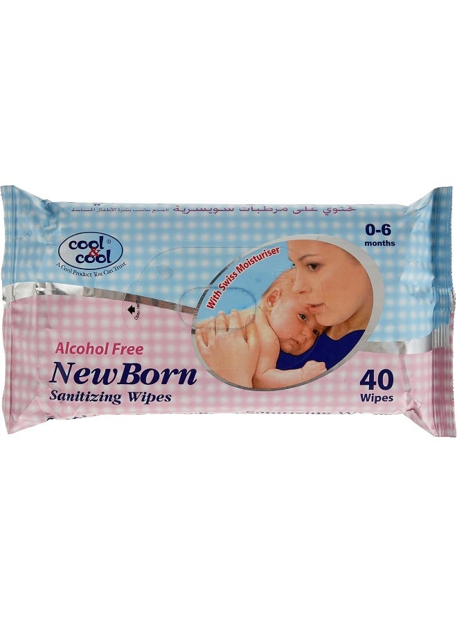 Cool & Cool New Born Sanitizing Wipes 40'S - Image 1