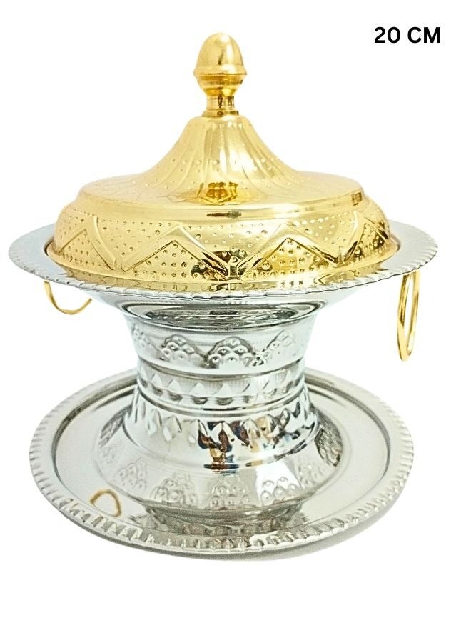 رويال تامرية، وعاء تقديم فاخر بلمسة ملكية 20 سم فضة/ذهبي - Image 1