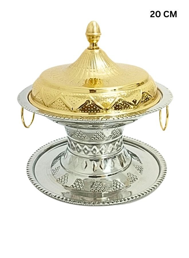 رويال تامرية، وعاء تقديم فاخر بلمسة ملكية 20 سم فضة/ذهبي - Image 3