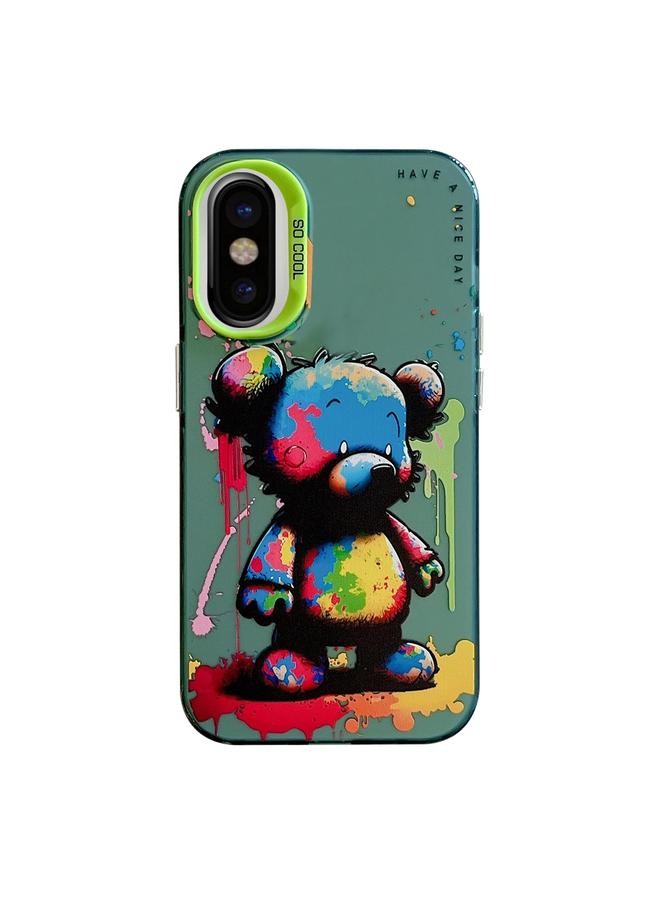 اس-توب جراب لهاتف iPhone X / XS بنمط حيواني من سلسلة لوحات زيتية من البولي كربونات + جراب هاتف من مادة TPU - Image 1