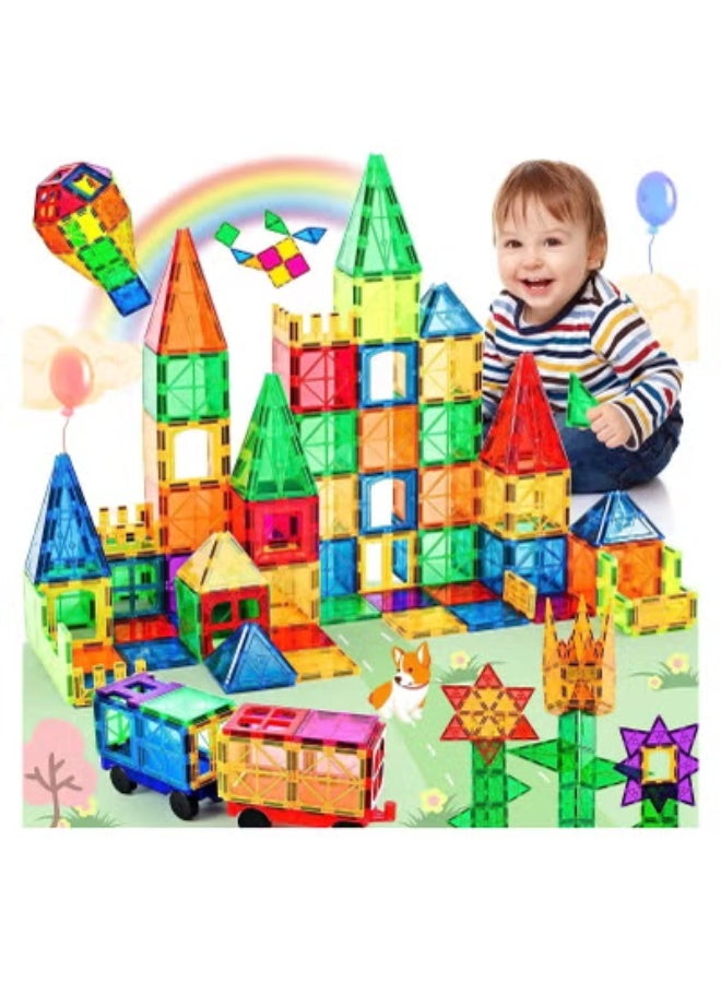 TEGRILO 120 Pcs Magnetic Building Blocks 3D Kids Building Blocks Set Magnetic Building Construction Educational STEM Toys for Toddler - Image 1