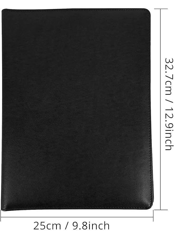 Arabest Padfolio Pu Leather Portfolio Folder Leather Business Portfolio Interview Resume Portfolio Organizer With A4 Size Writing Pad For Business School Office Conference  - Image 4